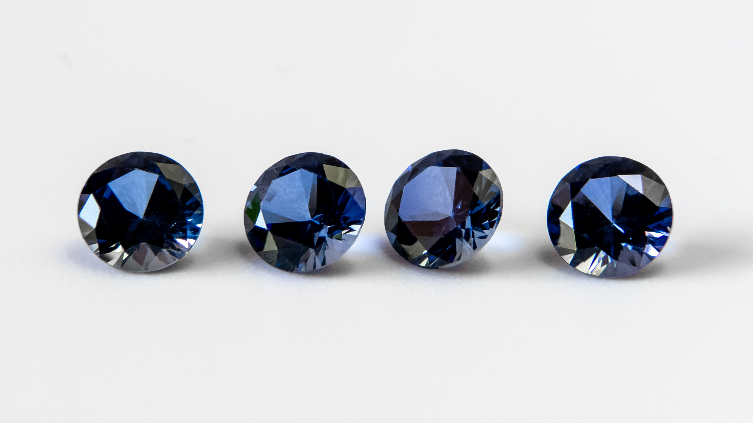 Faceted blue sapphires
